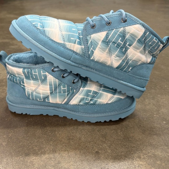 UGG Neumel Heritage Tasman Blue Fog Quilted Shearling Boots - Picture 7 of 12